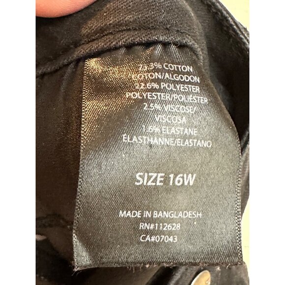 Tahari Chloe Tummy Tuck Slimming Fit Solutions Skinny Jeans Mid Rise Black 16W - Picture 7 of 12